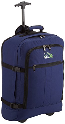 Cabin Max Maleta con Ruedas, Ligera del Mundo, Convertible en Mochila – Equipaje con Ruedas de 44 litros y 1,7 kilogramos de Peso (Azul Marino)