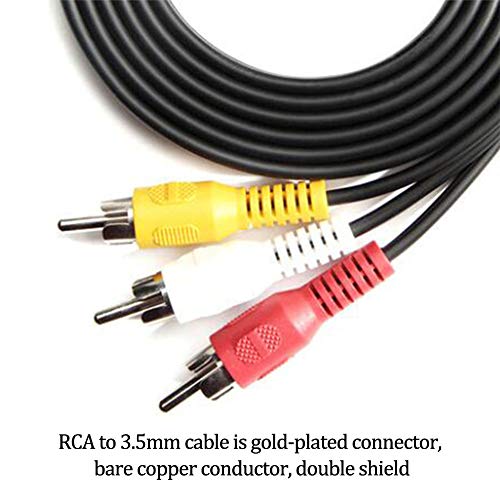 Cable de Conexión RCA Cable de Conexión, Decodificador de DVD con TV Cable de Conexión 3RCA Cable de Audio Tricolor de Tres a Tres para la Conexión Entre Computadora DVD Reproductor de CD Altavoces