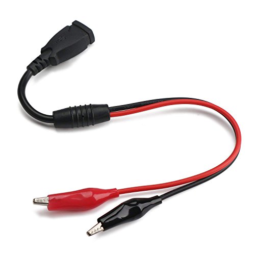 Cable USB hembra de 5 V para prueba de cocodrilo con pinzas de cocodrilo y clips, cable de prueba, cable adaptador de alimentación, multímetro, cable de prueba, cable para voltímetro