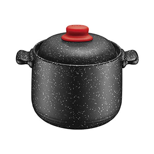 Cacerola Cacerola De Hierro Fundido Cacerola Plato Con Tapa Para Horno Pyrex Cacerola Platos Con Tapas Juego De Cacerola, Hogar Spodumene Clay Vent Fácil de sostener Llama abierta universal-4.5L