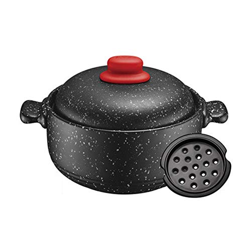 Cacerola Cacerola De Hierro Fundido Cacerola Plato Con Tapa Para Horno Pyrex Cacerola Platos Con Tapas Juego De Cacerola, Hogar Spodumene Clay Vent Fácil de sostener Llama abierta universal-4.5L