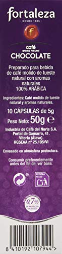 Café FORTALEZA - Cápsulas de café con Aroma Chocolate Compatibles con Nespresso - Pack 5 x 10 - Total 50 Cápsulas