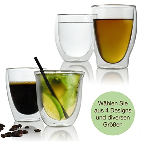 Caffé Italia Roma 2 x Juego de Vasos para Espresso 60 ml - Vasos Térmicos - para Bebidas frías, Calientes, té y Latte Macchiato - Aptos para lavavajillas