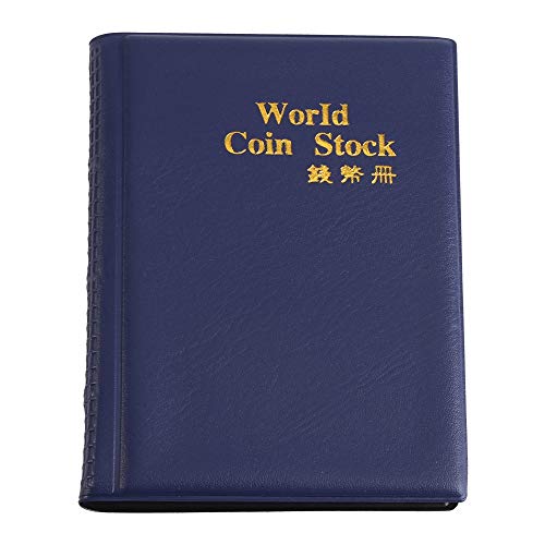 Cafopgrill Álbumes de Monedas Libros 10 Page 120 Clutches World Coin Album Colección de titulares de Monedas para el Almacenamiento Monedero de Bolsillos de centavo (Azul)