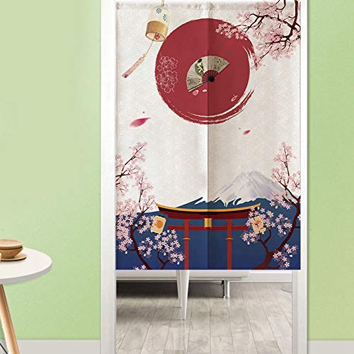 Cafopgrill Estilo japonés Niños Media Cortina, Material de poliéster Curtian para Dormitorio Cocina Tienda Restaurante Puerta 85 * 120 cm