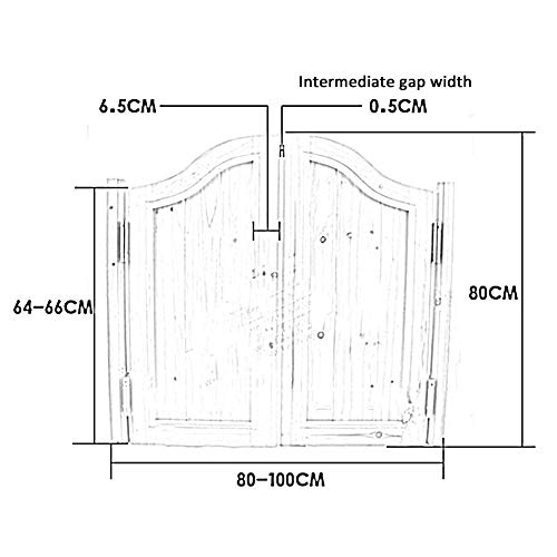 CAIJUN Cafe Puertas Contrapuertas Madera Maciza Bar Pub Puerta del Salón Puerta De Mampara De Terraza Sin Pintura Ancho Personalizado De 0.6-1.5m (Color : A, Size : 100x80cm)