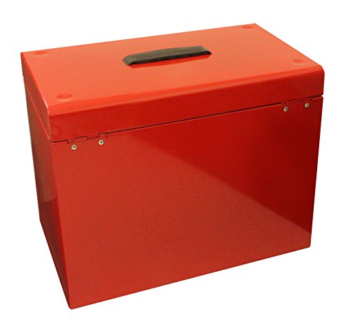 Caja archivadora de metal, tamaño A4, color rojo