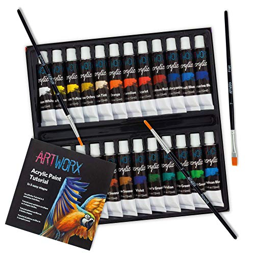 Caja de 24 tubos de pintura acrílica de Artworx (cada tubo contiene 12 ml)