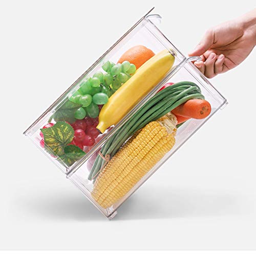 Caja de almacenamiento con tapa de tarro Contenedores de almacenamiento en nevera, con asa for mantener frescos los productos, alimentos, frutas, verduras, carne y pescado, juegos de tarrosTarro de co