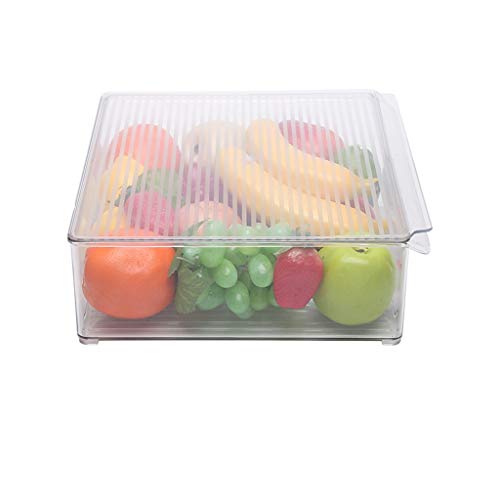 Caja de almacenamiento con tapa de tarro Contenedores de almacenamiento en nevera, con asa for mantener frescos los productos, alimentos, frutas, verduras, carne y pescado, juegos de tarrosTarro de co