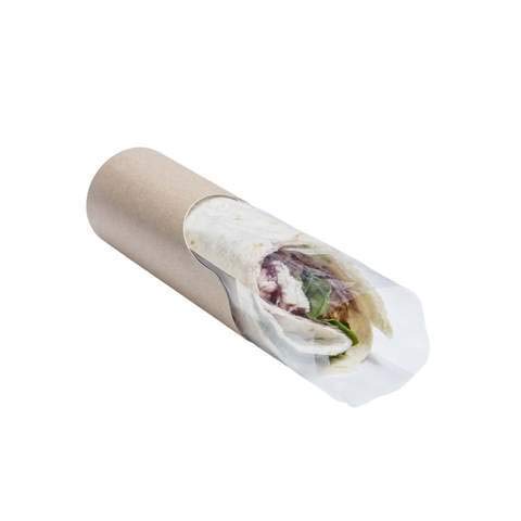 Caja de cartón de tortilla para baguette, doble cierre de clip, 124 x 320 mm (50-500 piezas)