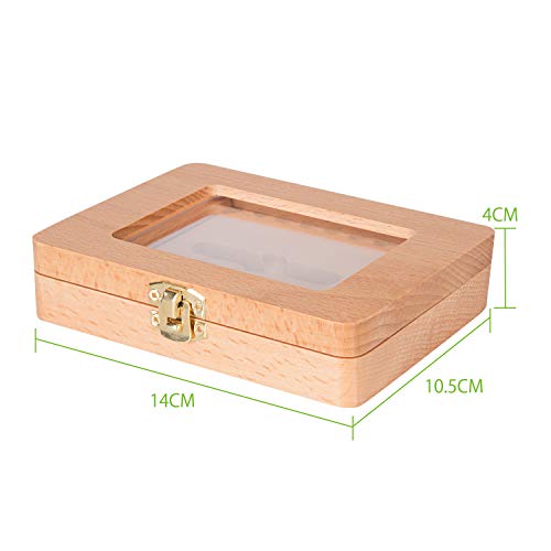 Caja de dientes para bebés – Uiter caja de madera rectangular para dientes hecha a mano, resistente y segura para niñas y niños (Bolsa de almacenamientos y otros accesorios totalmente gratis)