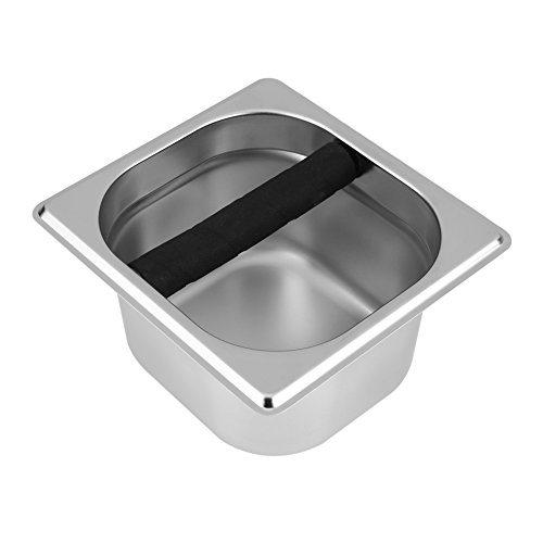 Caja de Golpe de Café,Asixx,Caja de Residuos de Café,de Acero Inoxidable,Para La Máquina de Café Doméstica Y Profesional,Plata(S)