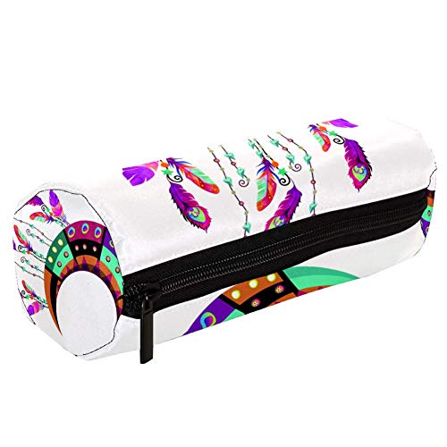 Caja de papelería Campanilla de viento de plumas de luna color estudiante con cremallera bolígrafo bolsa caja de lápices papelería bolsa de almacenamiento caja de lápices de lindo 20x6.3cm