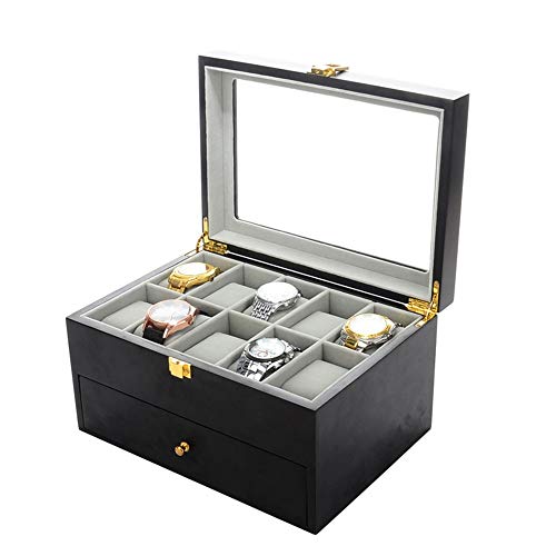 Caja de reloj La tapa de vidrio de 20 Pulsera bandeja relojes de pulsera pulsera de la joyería del sostenedor del Colecciones caja de reloj exhibición de la joyería caja de almacenamiento para colecci