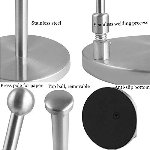 Caja del tejido, tejido titular Inicio cocina de acero inoxidable Bathroomtowel rollo Sostenedor derecho del papel higiénico Soporte envoltorio de plástico del sostenedor for restaurante Home Hotel (C