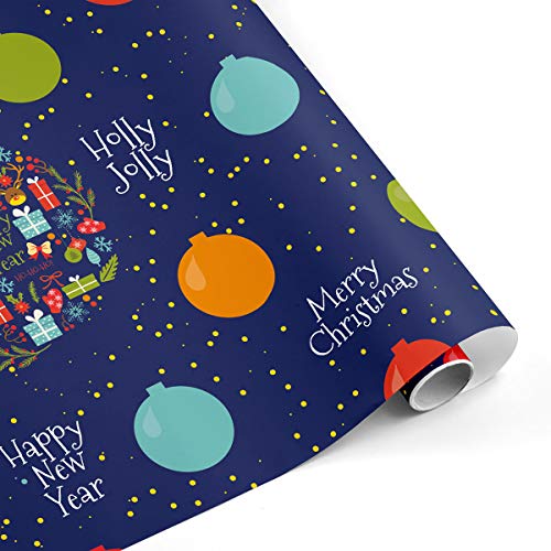 Caja-Expositor 50 Rollos grandes de Papel de Regalo NAVIDAD (5 motivos navideños) 70 cm x 200 cm (2 m). IDEAL para: Tiendas Comercios Reyes Papa Noel Fiestas Cenas Niños