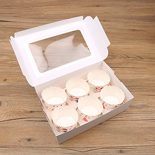 Cajas de embalaje para cupcakes, 2 a 6 agujeros, papel kraft 10 unidades por paquete., Blanco, 6 Holes