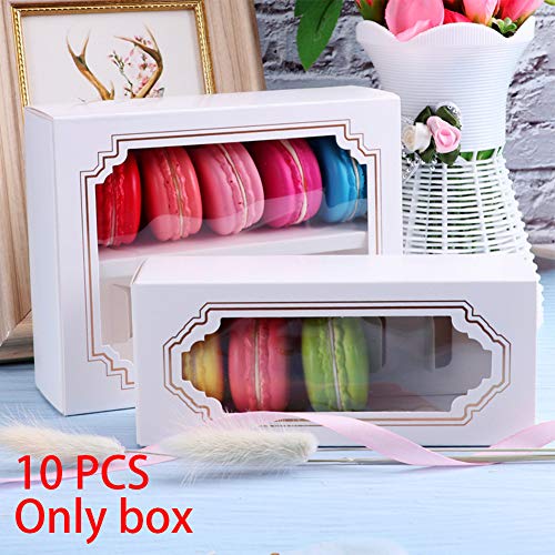 Cajas de papel Almabner, 10 unidades por juego de cajas de embalaje para tartas con ventana transparente, cajas de papel para mini cupcakes, magdalenas, donuts, chocolate, brownies y postres