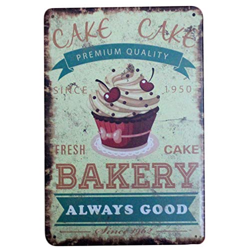 Cake Bakery Sheet Carteles de Chapa Póster de Pared Hojalata Vintage Hierro Pintura Retro Metal Placa Arte Decoración para Hogar Bar Club Café