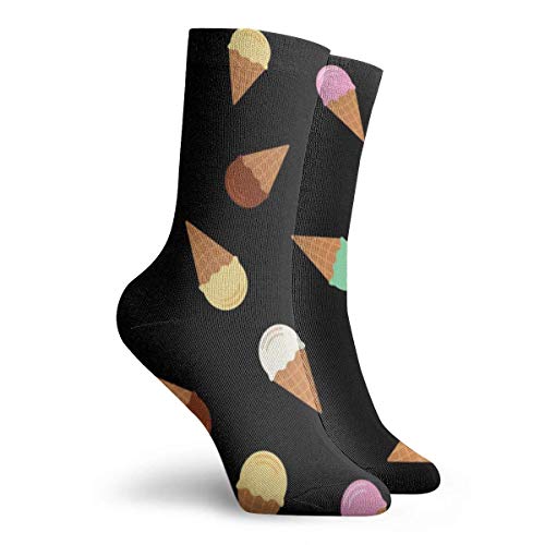 Calcetines retro de chocolate con helado de postre helado para hombres y niños, calcetines deportivos para día festivo para todos los días