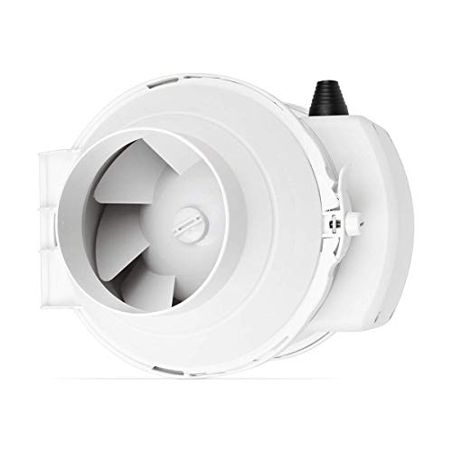 califlow 125 mm Extractor de Conducto en Línea Ventilador Profesional de Flujo Mixto 280 m³/h 140 Pa 36 W