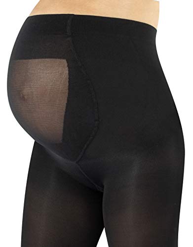 CALZITALY Medias Invernales Premama | Panty Para Futura Mama | 100 DEN | Negro, Amarillo, Naranja, Verde, Rosa | S, M, L, XL | Calcetería Italiana | (XL, Negro)