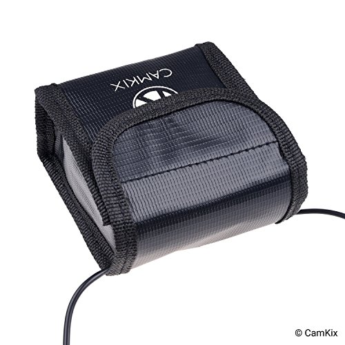 CAMKIX Bolsa de batería LiPo a Prueba de explosiones Compatible con dji Spark – Paquete de 2 – Seguridad y Almacenamiento Resistente al Fuego – para Carga y Transporte Seguros – hasta 4 baterías
