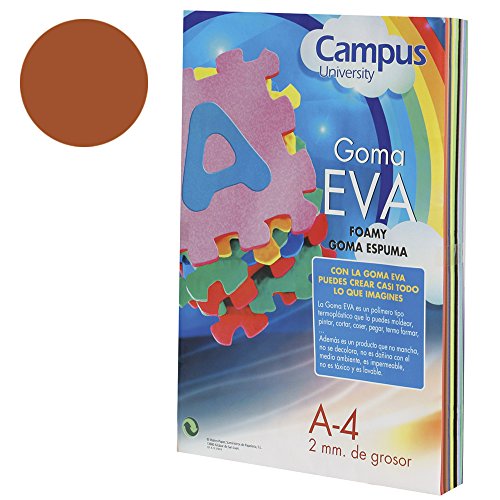 Campus University EVA-A4-BR - Goma, 2 mm, 10 unidades, A4, marrón