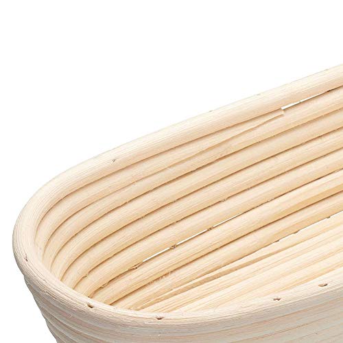 CAN_Deal 13,7" / 35cm Oval Banneton Brotform cuenco de ratán para masa de Pan Borradores de aumento(hasta 1000g) + Free liner