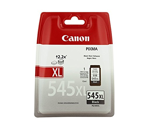 Canon PG-545XL Cartucho de tinta original Negro XL para Impresora de Inyeccion de tinta Pixma TS3150-TS3151-MX495-MG2450-MG2550-MG2550S-MG2555S-MG2950-MG3050-MG3051-MG3052-MG3053-IP2850