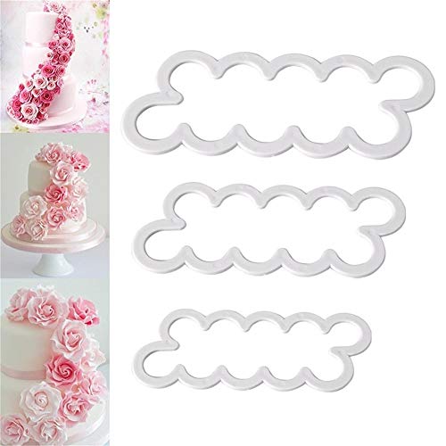 CAOLATOR Juego de 3pcs moldes de rosas para decoraci oacute de pasteles y tartas DIY herramienta para tarta pastel y postre