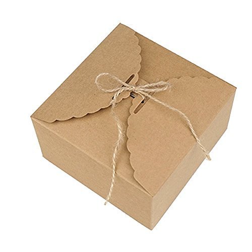 Caolator Lote de 5 cajas para pasteles, de papel de estraza, para decoración, bombones, golosinas, pasteles, chocolate, etc., caja de regalo