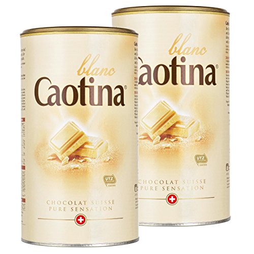 Caotina blanc, Cacao en Polvo de Chocolate Blanco Suizo, Bebida Caliente de Chocolate, Pack Doble, 2 x 500 g