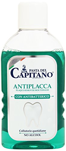 Capitán de pasta - antiplaca, enjuague bucal diario con antibacteriana, nada de alcohol, 400 ml - [paquete de 3]