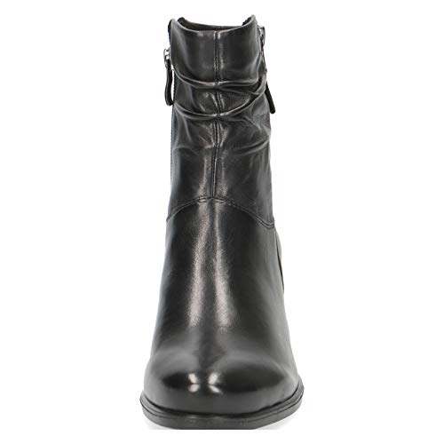 CAPRICE Mujer Botas, señora Botines,Botas,Bota,Botines,Botas de Las Mujeres,botín,Volantes,Cremallera,Black Soft NAP,38 EU / 5 UK