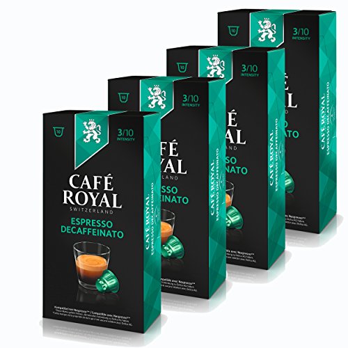 Cápsulas de Café Royal, café espresso descafeinado, compatible con Nespresso, 40 cápsulas