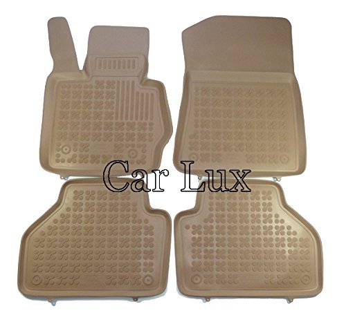 Car Lux AR00937 - Alfombras Alfombrillas de goma tipo cubeta 3D beige borde alto para X3 F25