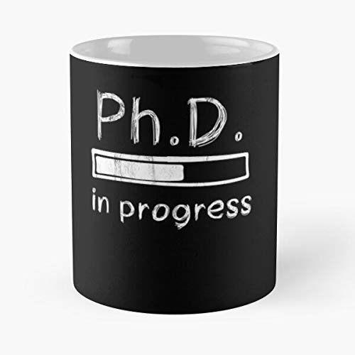 CARACOLNATURAL Progress Funny Phd Tshirt Bar Loading Mug Best For Otaku and The Rest of The World 2020 Eat Food Bite John Best - Taza de café de cerámica Blanca, 11 onzas, Onza