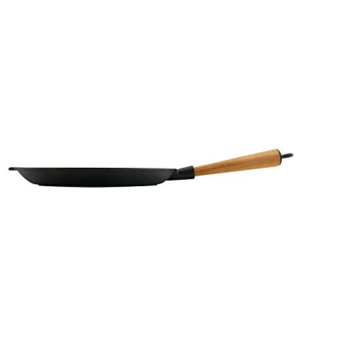 Carl Victor - Sartén Grill de Hierro Fundido 28 cm con Mango de Madera, Inducción