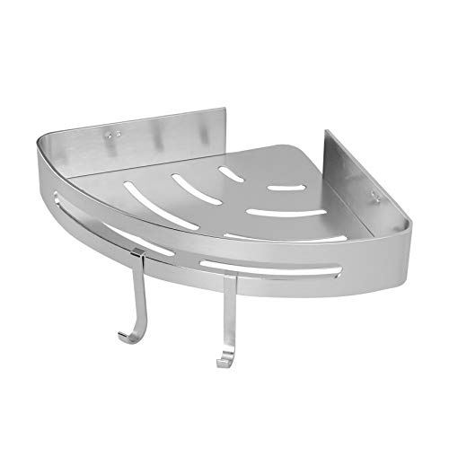Carrito de ducha de esquina | Organizador de acero inoxidable | Almacenamiento de baño a prueba de herrumbre | Accesorios de baño | M&W (1 Nivel)