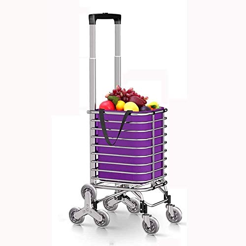 Carrito plegable, la gente de edad avanzada canastas de alimentos de final compraron carros portátiles, ajustable en altura, de mercancías de tracción, un remolque de escalar la torre Chariot A +