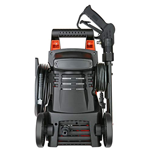 Casals C63010000 Hidrolimpiadora, 1400 W, 105 Bares, caudal máx de 6,8 l/min, Manguera a presión de 5m, dispensador de jabón Incorporado, ángulo de Spray 0-60, Naranja y Negro