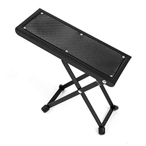 Cascha Reposapiés para guitarra, Guitar Foot Bench, Pedalera con parte superior de goma antideslizante (regulable en altura) - Accesorios para guitarra (HH 2082)