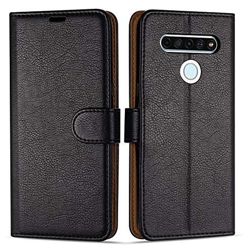 Case Collection Funda de Cuero para LG K61 (6,53") Estilo Cartera con Tapa abatible y Ranuras para Dinero y Tarjeta de crédito para LG K61