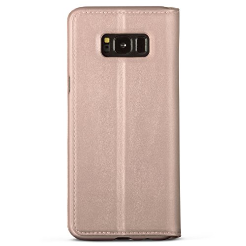 CASEZA Samsung Galaxy S8 Funda Rosa Oro Tipo Libro Piel PU Case Cover Carcasa Plegable Cartera Oslo Piel Vegana Premium para Galaxy S8 (5.8") Original - Ultrafina con Cierre Magnético