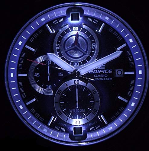 Casio EDIFICE Reloj en caja sólida, 10 BAR, Azul, para Hombre, con Correa de Acero inoxidable, EFR-547D-2AVUEF