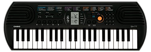 Casio SA-77 - Teclado electrónico (plástico, 2 altavoces integrados), negro/gris