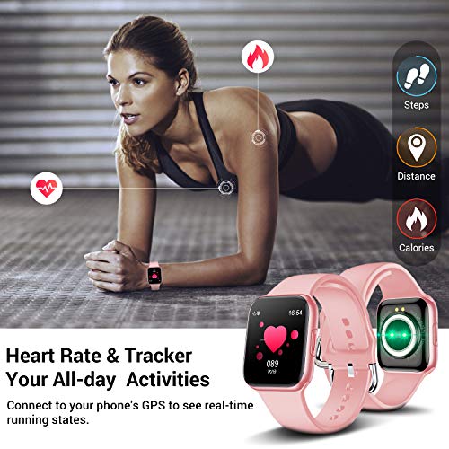 CatShin Reloj Inteligente Mujer,Smartwatch Hombre,Impermeable IP68,Pulsera Actividad Inteligente Medidor Presion Arterial Monitor Sueño Contador Caloría Pulsómetros Podómetro para Android iOS