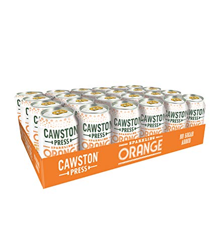 Cawston Press Latas de Naranja Gaseosa con Zumo Prensado 330 ml (Paquete de 24)